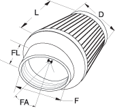 XStream&reg; Universal Clamp-on Filter Diagram Cone Universal Dim